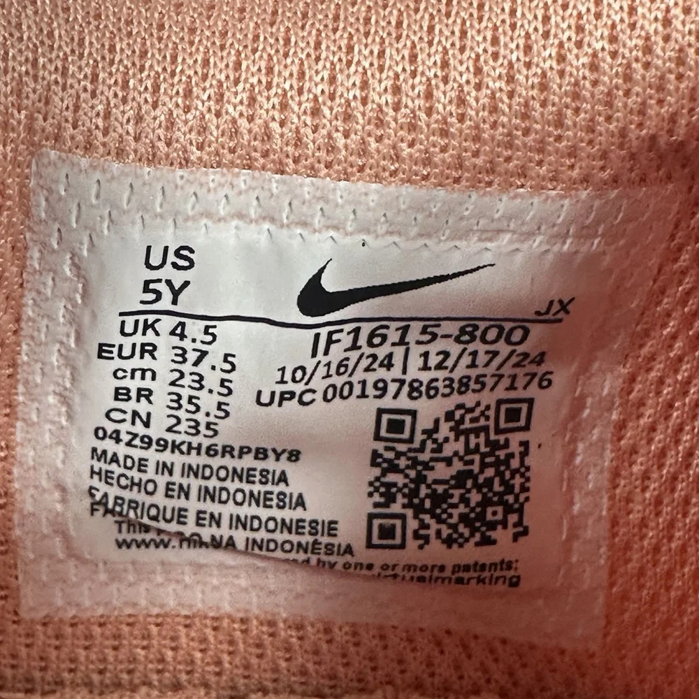 Nike Cortez TXT GS Apricot Agate/ White Size 5Y IF1615-800